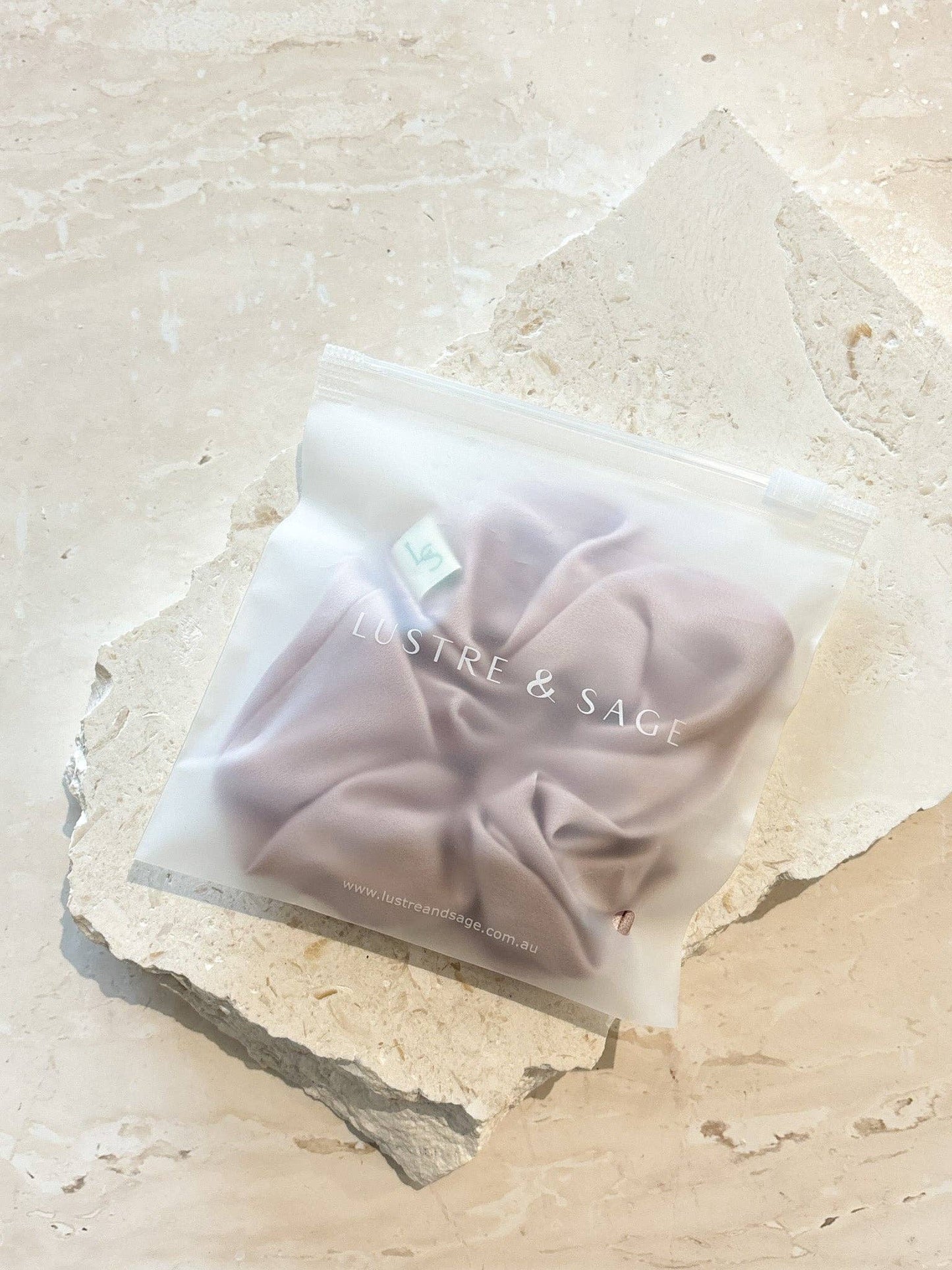 Lustre & Sage Silk Scrunchie in Pink