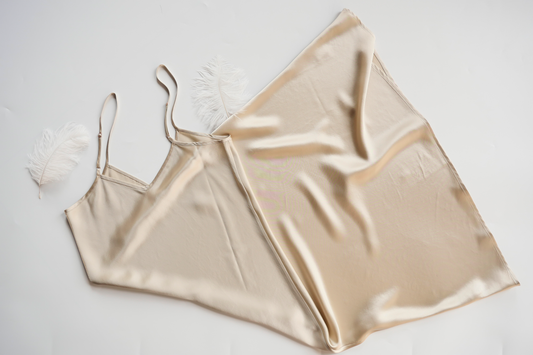Heavenly Slip Dress Cami Satin Lounge wear Midi Sleepwear
