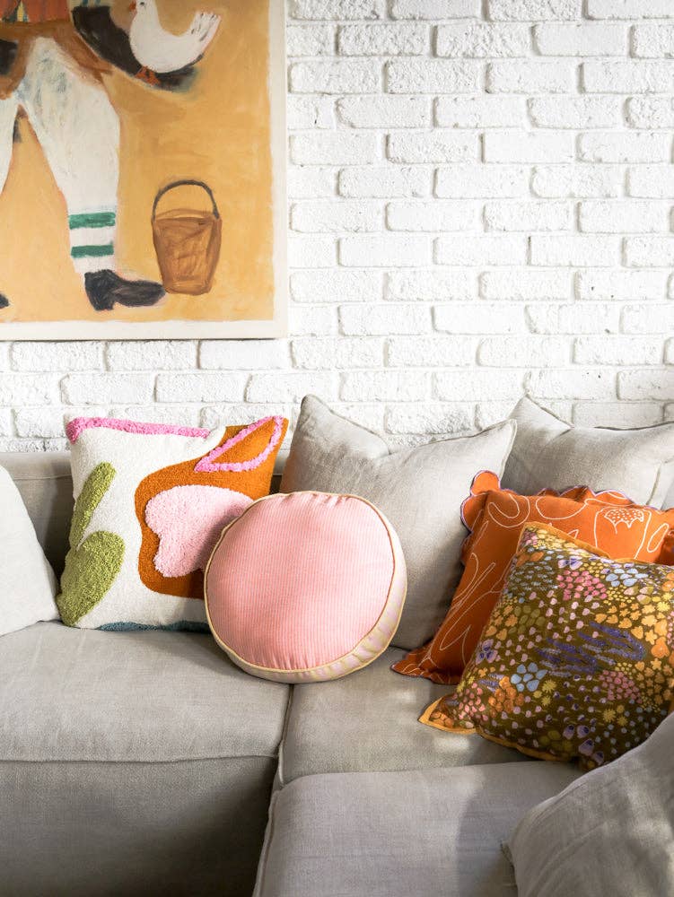 Woven Stripe Round Cushion