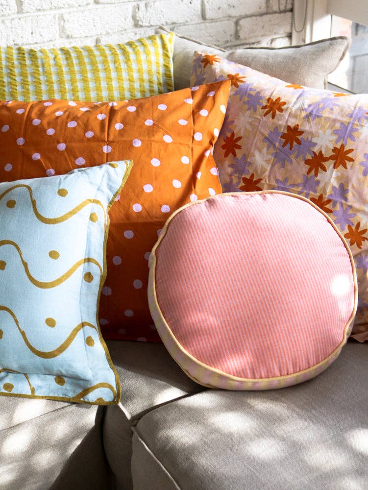 Woven Stripe Round Cushion