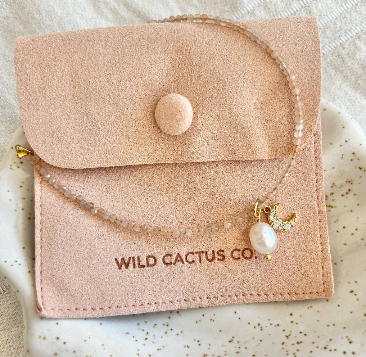 LUNA SHINE BRACELET [PEACH MOONSTONE]