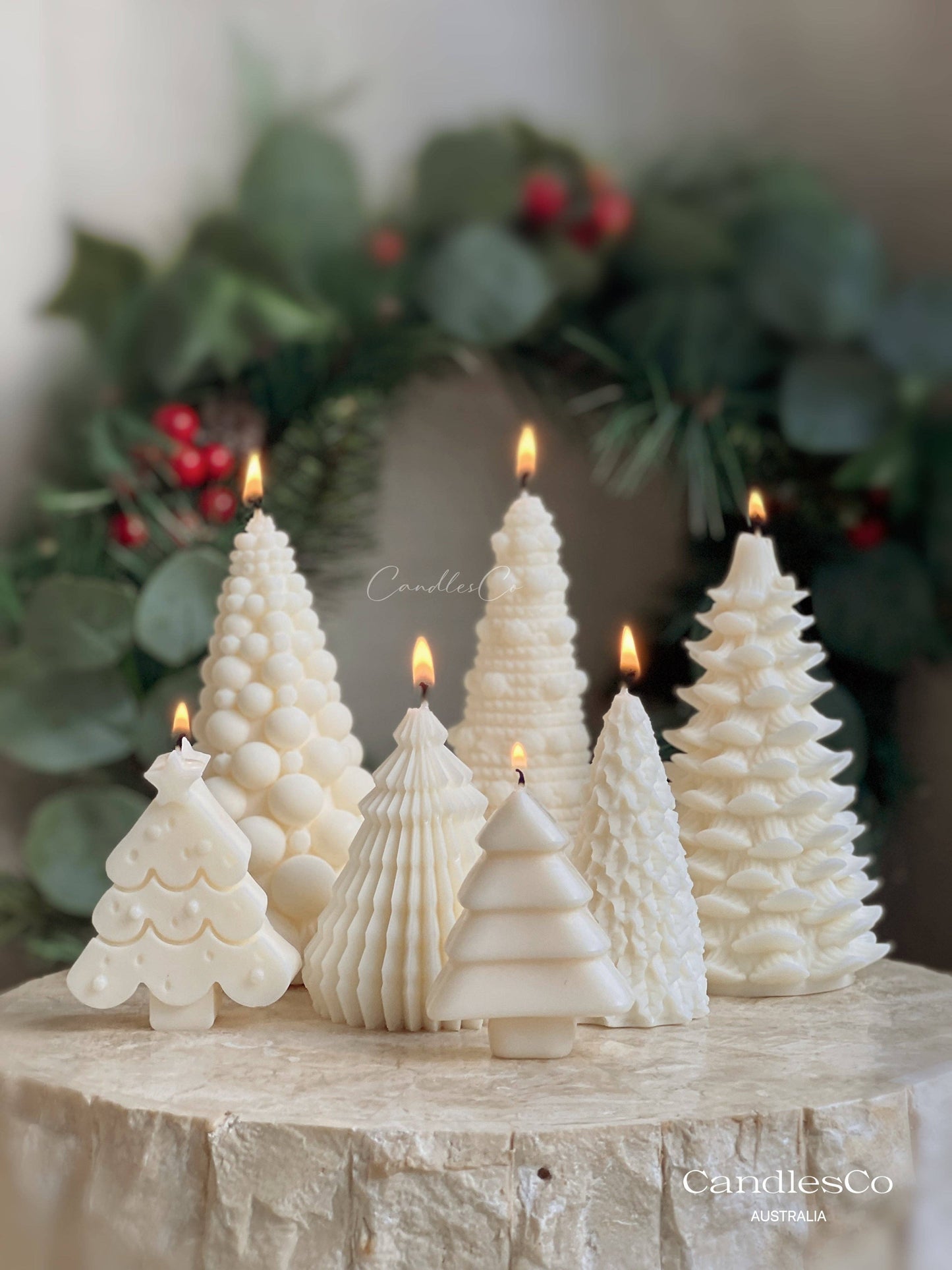 Hand-Poured Soy Wax Christmas tree