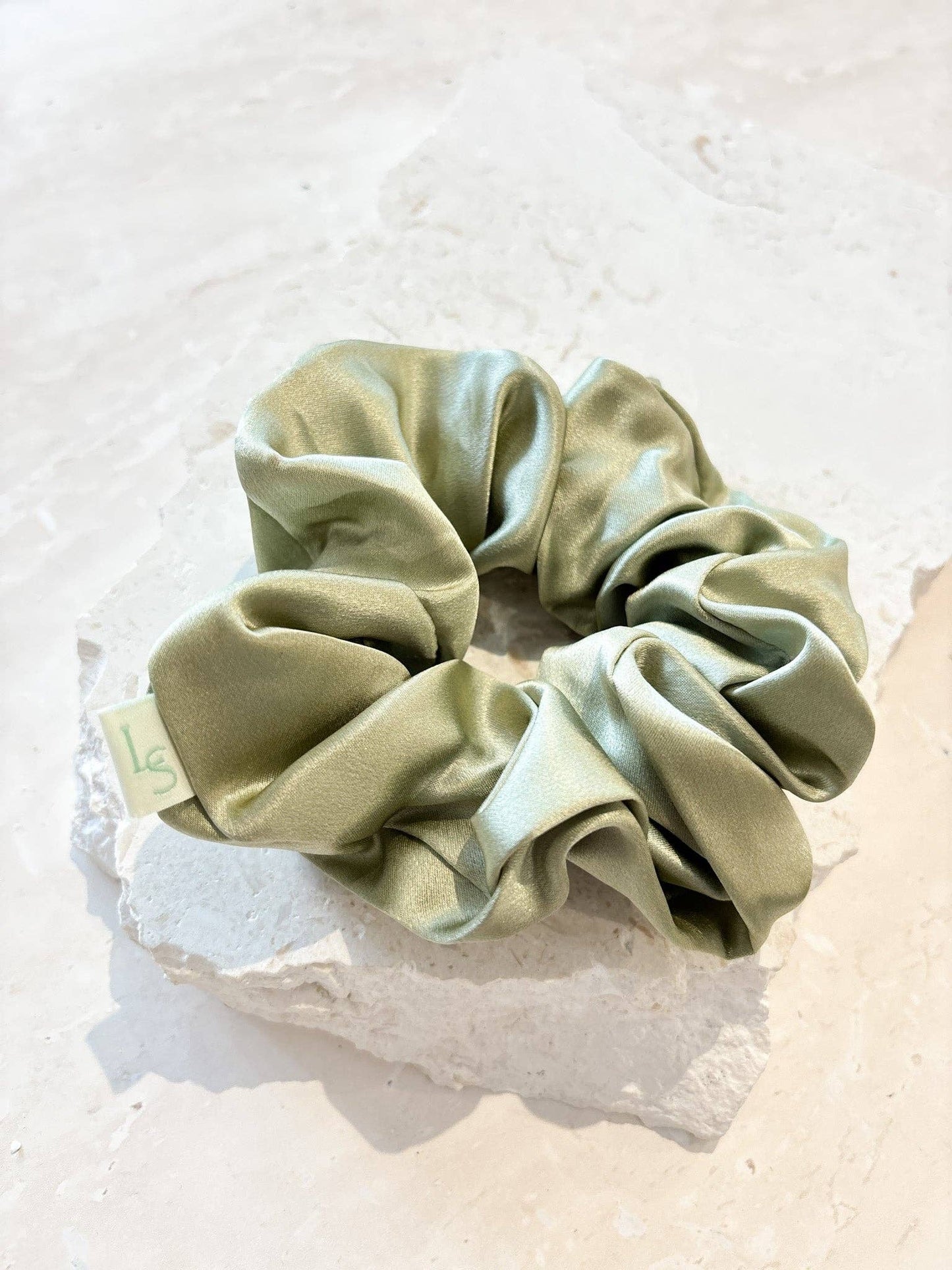 Lustre & Sage Silk Scrunchie in Sage