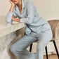 Ribbed Pyjama and Lounge Set - Emilia Powder Blue