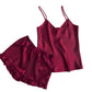 Ruffle Pajama Set Australian Design Satin Cami Pyjama Set