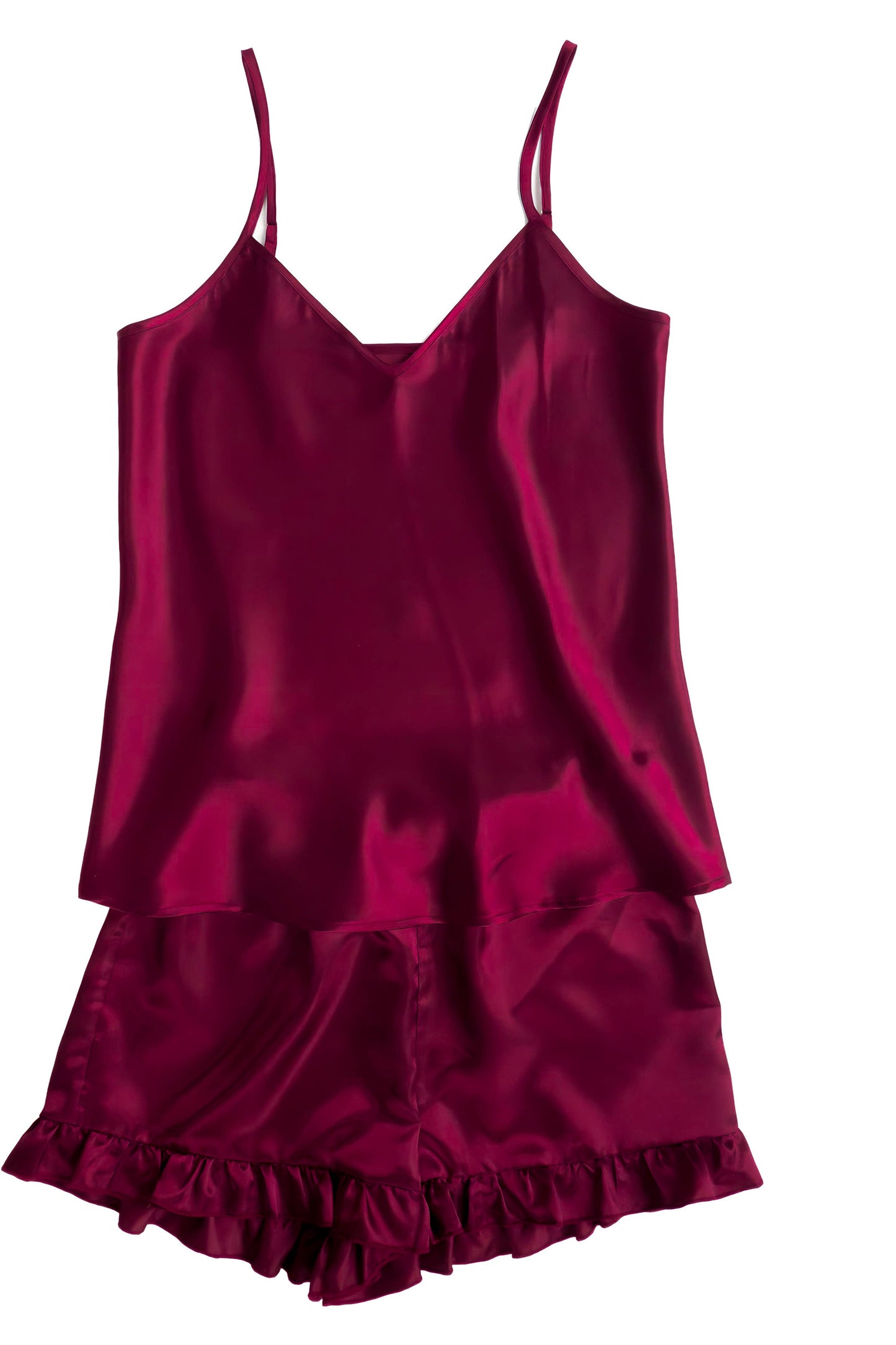 Ruffle Pajama Set Australian Design Satin Cami Pyjama Set
