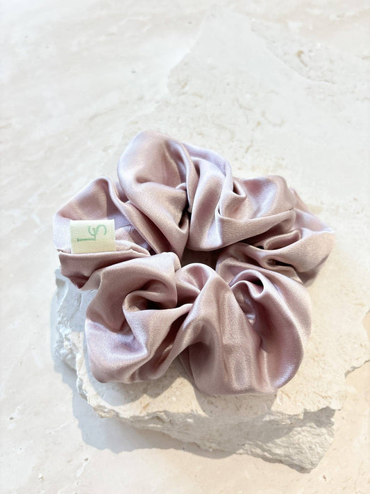 Lustre & Sage Silk Scrunchie in Pink