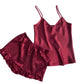 Ruffle Pajama Set Australian Design Satin Cami Pyjama Set